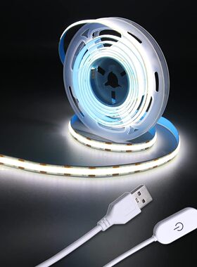 usb插电led触摸调光自粘防水5v低压软灯线条 厨房酒柜装饰cob灯带