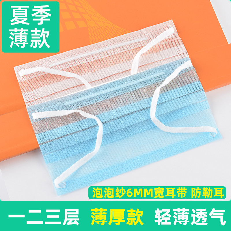 口罩薄款透气泡泡纱宽耳带防勒耳图片