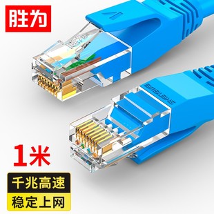 蓝色 成品电脑路由器宽带网络连接跳线 六类千兆网线 6010C cat6类 胜为