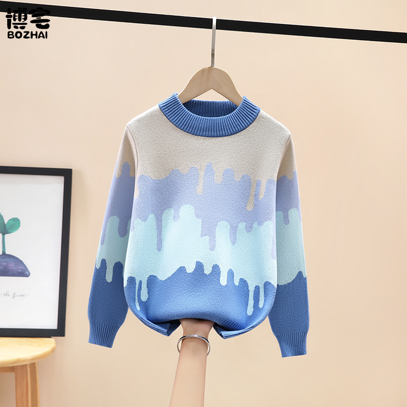 纯棉洋气秋冬加绒加厚线衣潮款