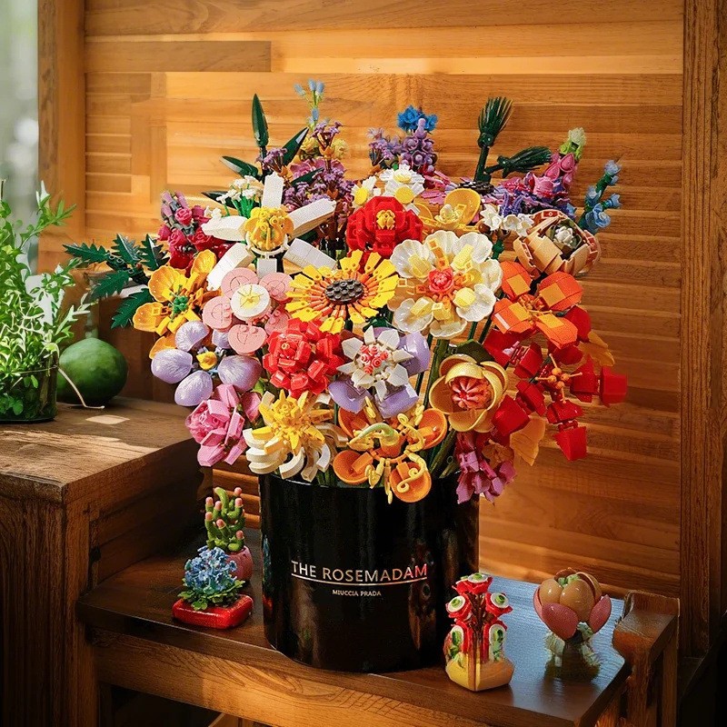 积木花朵拼装套装鲜花一整套花束玩具女孩生日DIY女生摆件ins图片