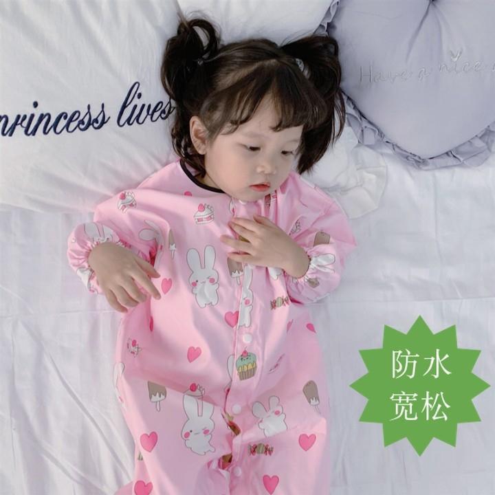 儿童防水连体罩衣男孩女童防脏画画衣宝宝户外爬行服婴儿外穿哈衣