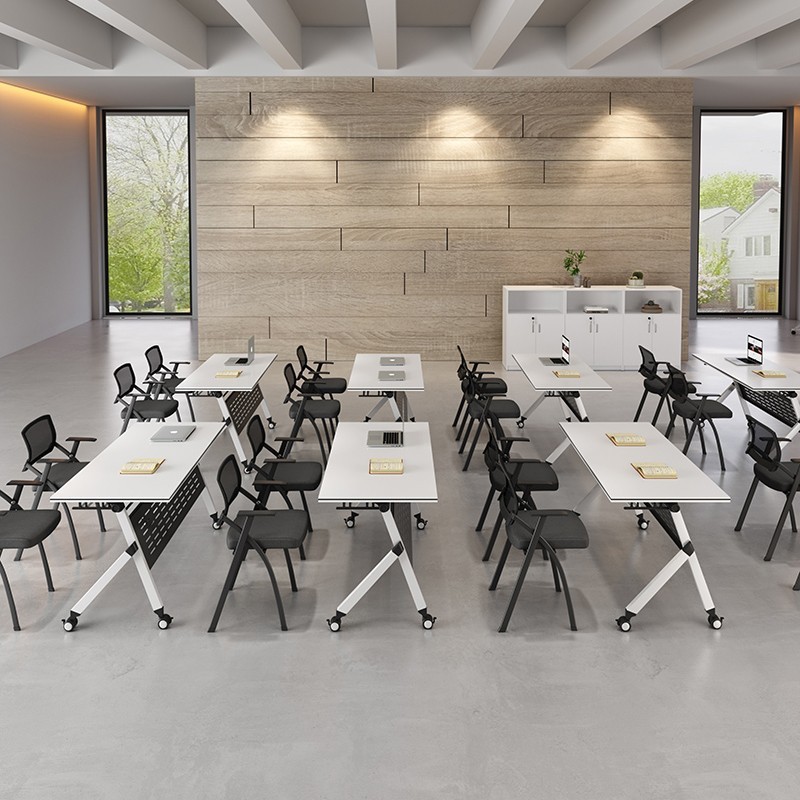 折叠培训桌椅组合拼接可移动折叠办公桌条桌带轮子活动折叠会E18