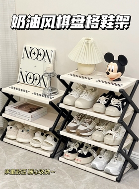 鞋架宿舍桌下简易小窄家用门口鞋柜2025新款多层折叠鞋子收纳