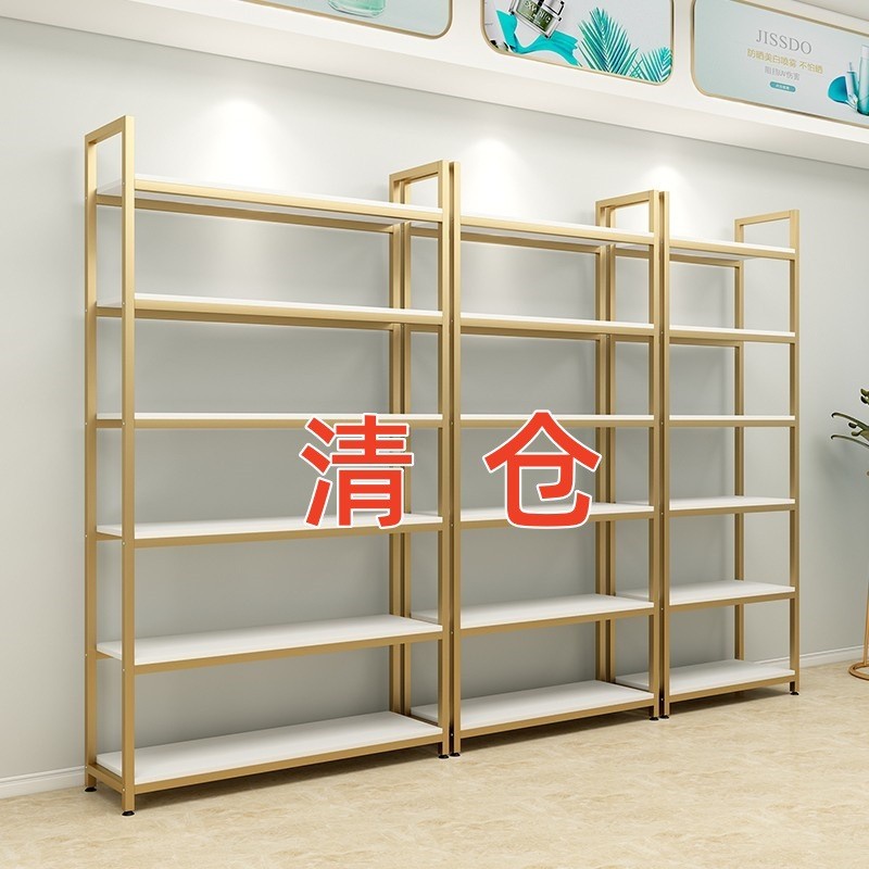 钢木货架落地置物架展示架鞋包陈列架阳台书架收纳架子母婴美容院