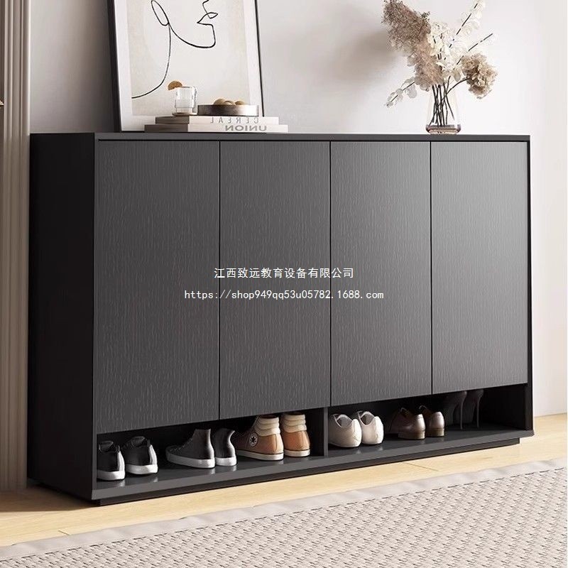 入户门口鞋柜家用实木走廊室外大容量换鞋收纳一体玄关鞋架储物柜