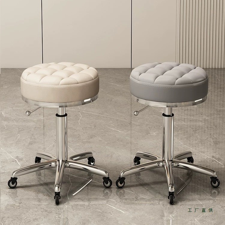 美容美发凳子滑轮旋转升降凳子大工凳美甲圆凳理发店转椅发廊