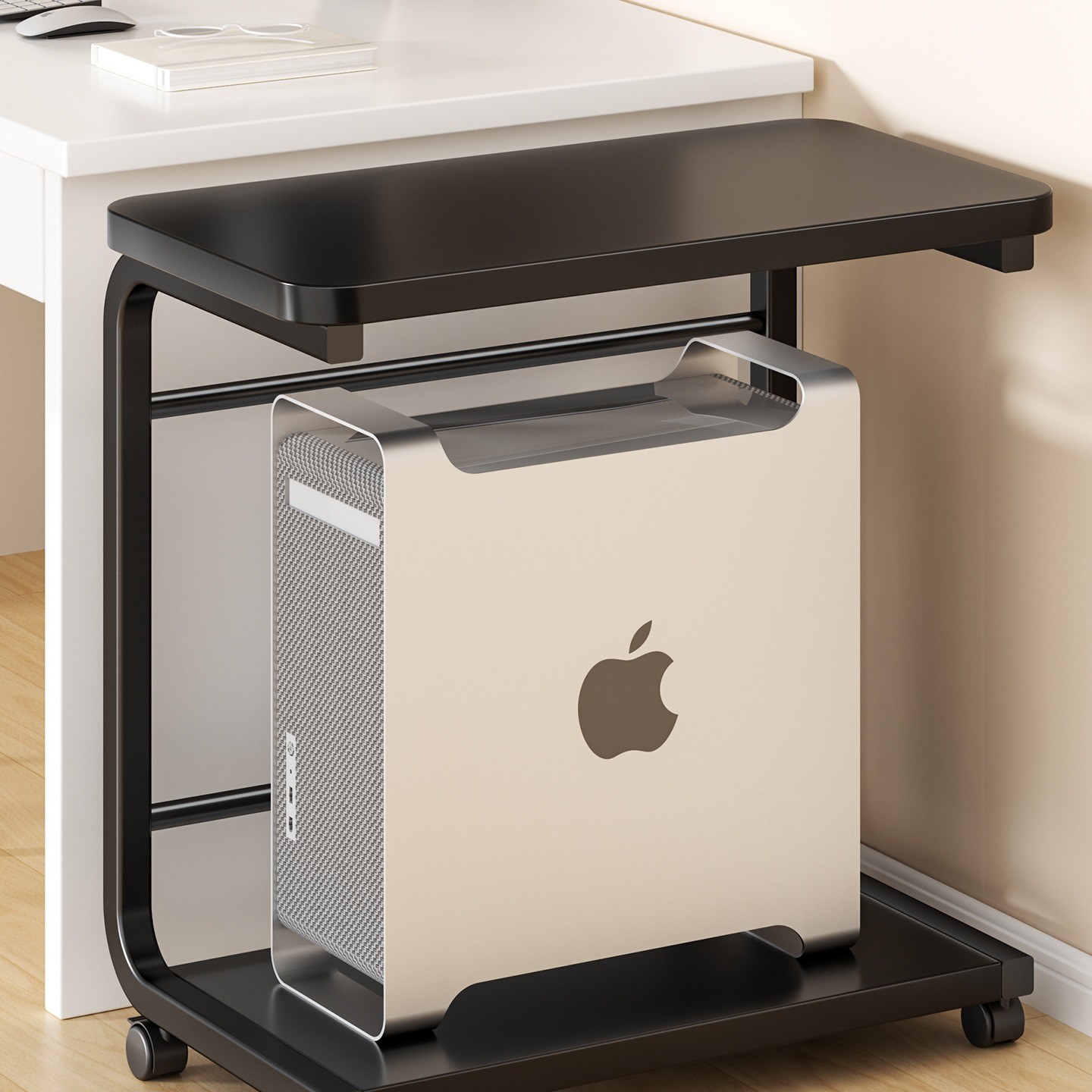 台式电脑主机托架带轮可移动多层机箱底座置物架子落地家用小推车