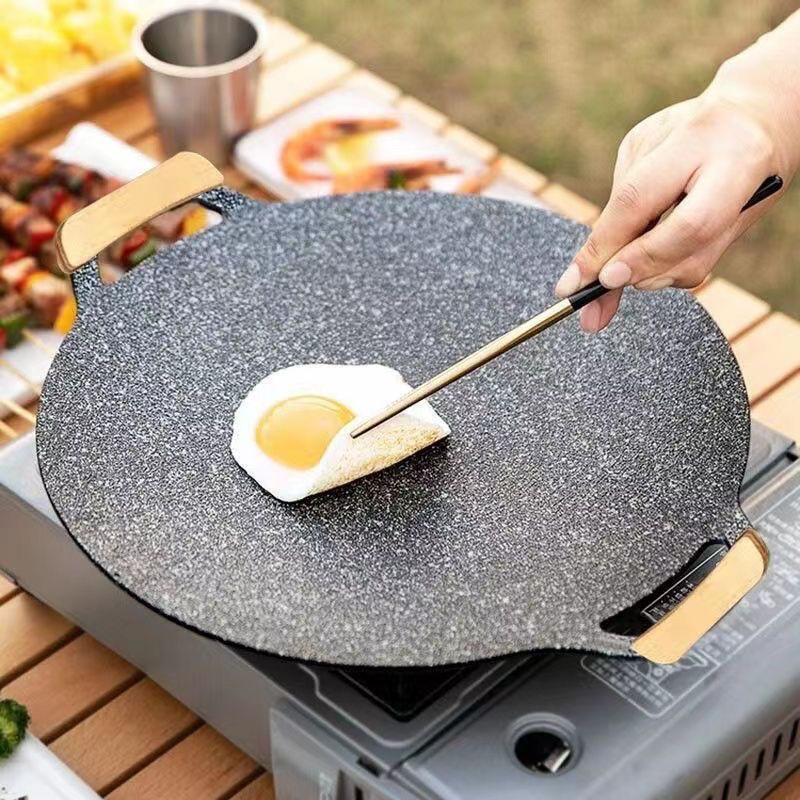 烤肉盘户外麦饭石卡式炉烧户外烤肉锅韩式铁板烧电磁炉煎烤盘家用