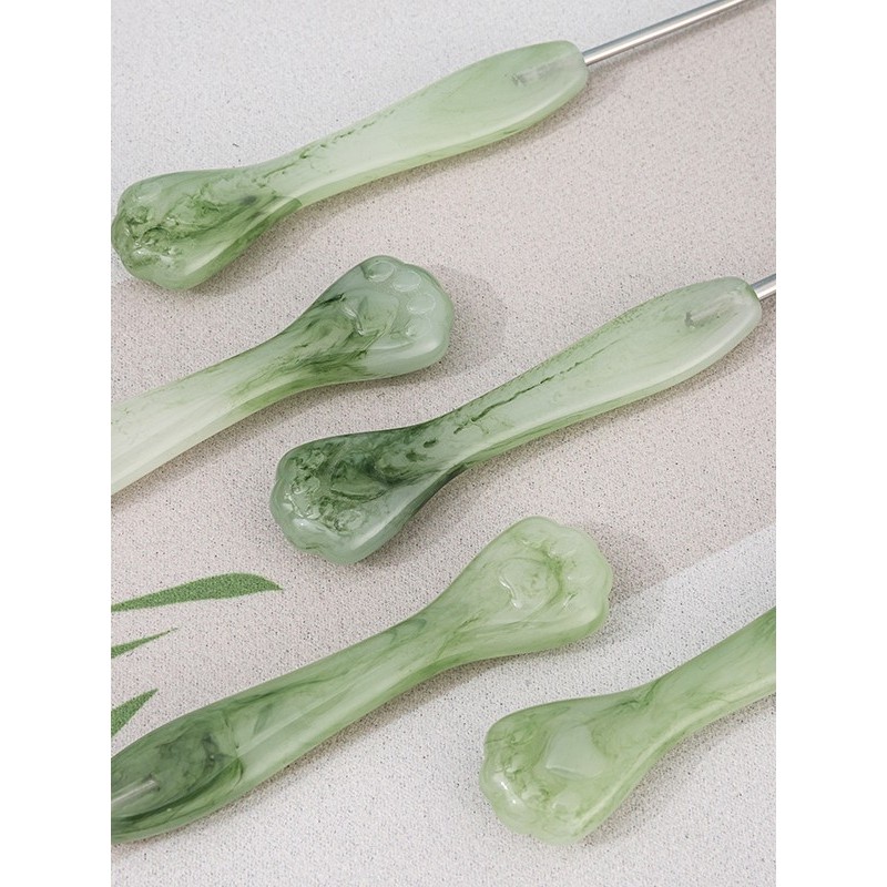 ?苍葭晕染树脂猫爪不锈钢钩针全套手工毛线编织玩偶毛毯工具