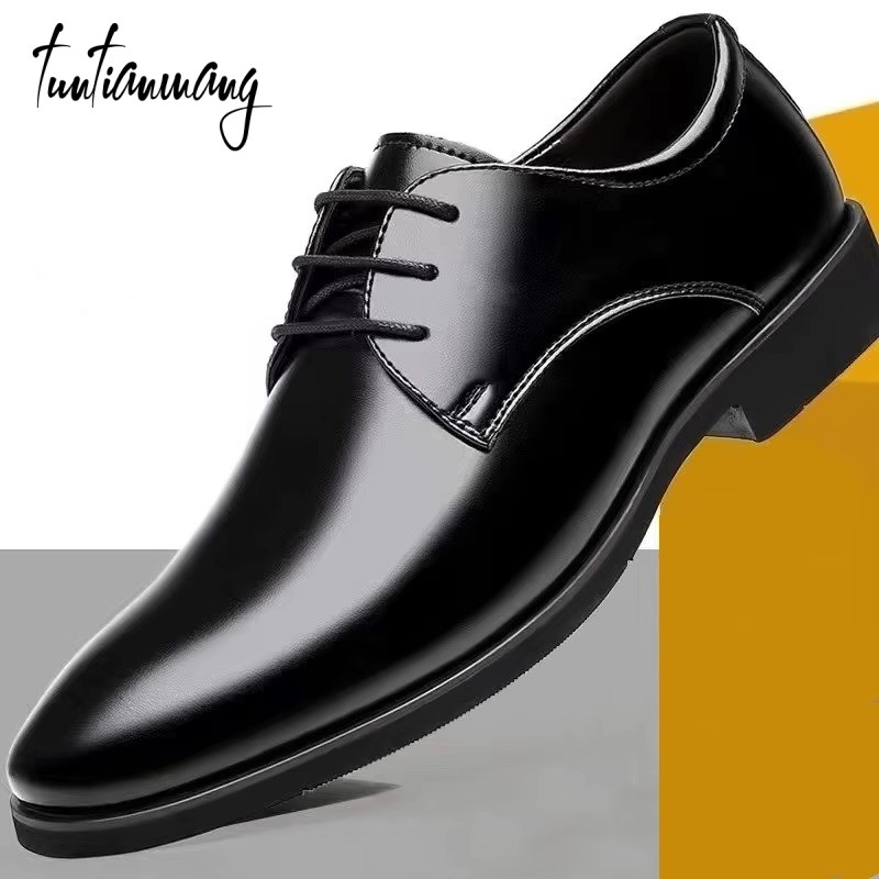 吞天蟒男士真皮德比鞋商务正装系带防滑圆头新郎结婚鞋黑色皮鞋,流行男鞋,正装皮鞋,淘宝优惠券,粉丝福利购,淘宝优惠卷