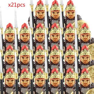 中国古代士兵积木人兼容乐高中国古代神策陌刀玄甲军戍戎百守卫军