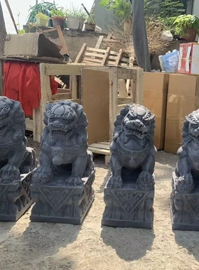 石头石雕小石狮子摆小号一对门口