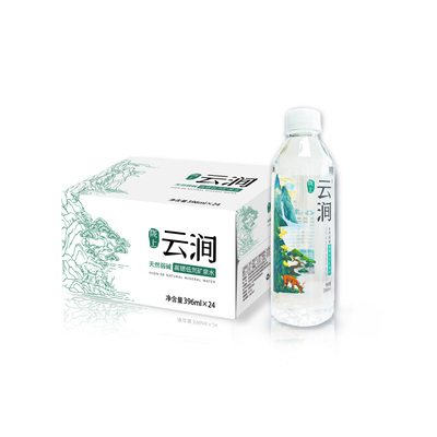 陇上云涧冰泉纯天然弱碱性高锶矿泉水饮用水396毫升(ml)*24瓶整箱