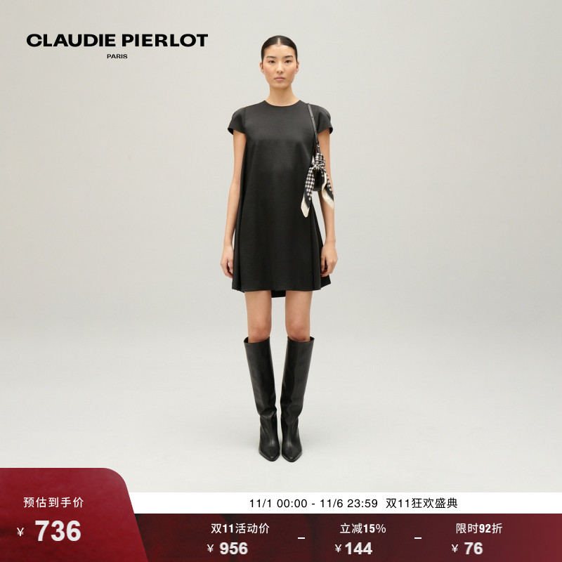 CP黑色直筒连衣裙短裙