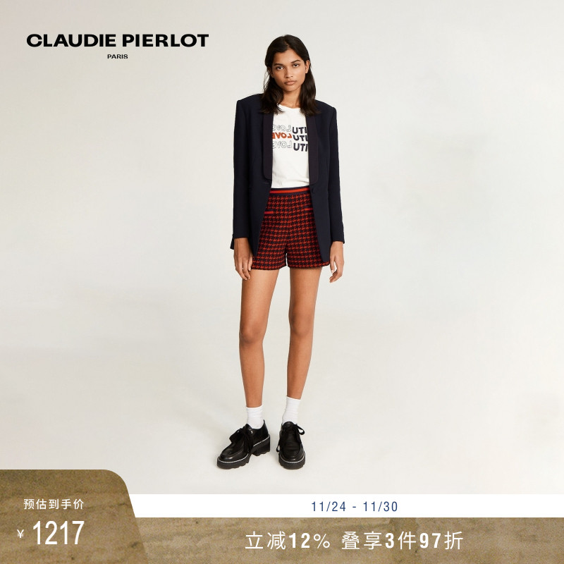 CP女装时尚深蓝色设计感西装外套