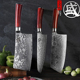 日本三本盛刀具套装 大马士革锻打菜刀厨刀组合全套套刀切片刀具