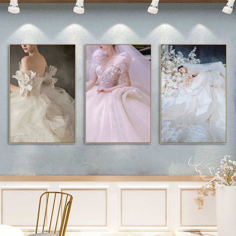 婚纱店挂画婚庆公司婚礼会馆摄影工作室装饰画化妆间新娘礼服壁画