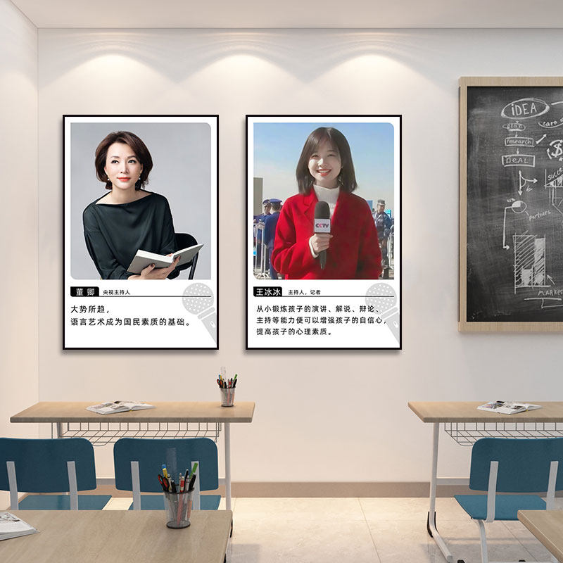 口才培训中心装饰画校演讲教室