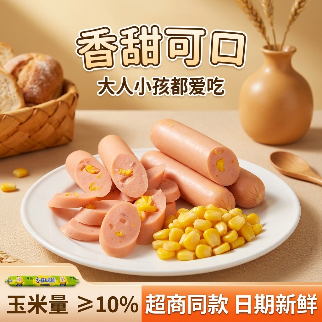 玉米肠润口香甜早餐搭档开袋即食追剧独立包装零食推荐整箱批发