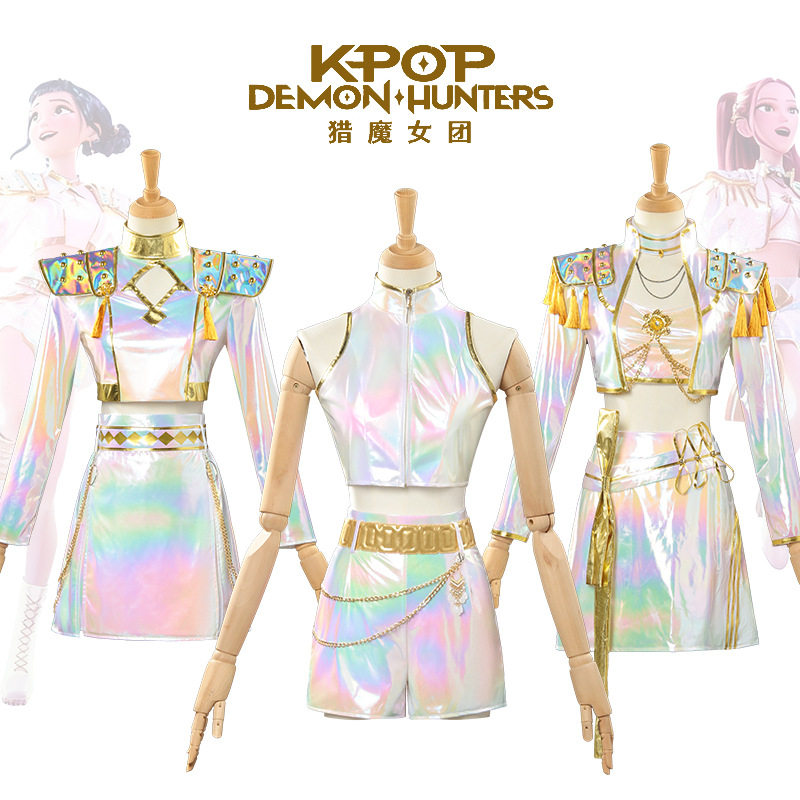 韩流女团K-POP猎魔女团cos服米拉佐伊鲁米打歌服cosplay白色cos服