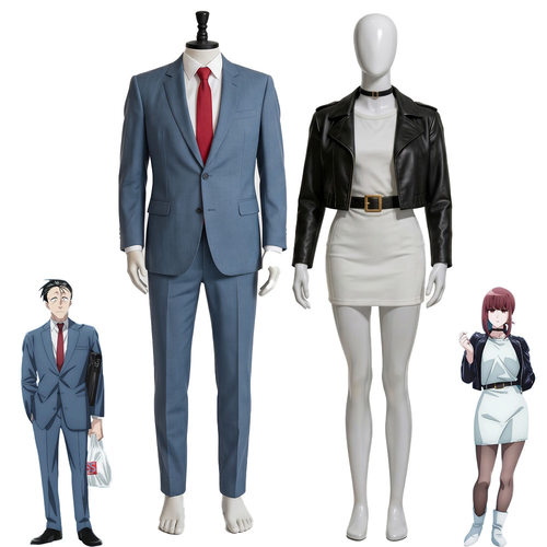 在超市后的吸烟二人cos服山田小姐佐木先生套装cosplay日漫万圣节