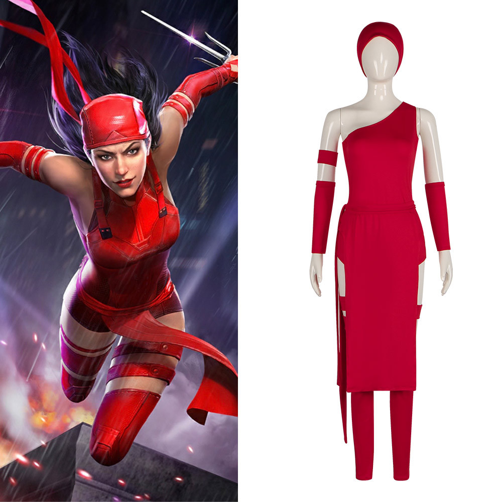 超胆侠2cos服夜魔侠手合会黑空艾丽卡cosplay表演服红色紧身衣