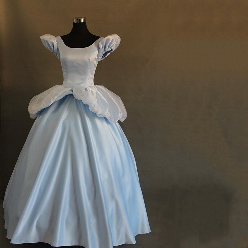 万圣节年会蓝色礼服成人辛德瑞拉灰姑娘仙帝公主裙cosplay年会礼