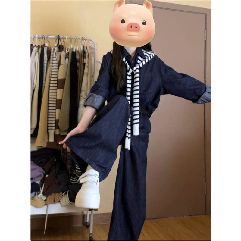 牛仔套装女春秋季2025新款早秋巨好看的两件套爆款高级感上衣裤子