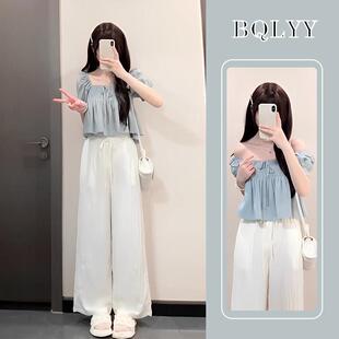 夏装女2025新款微胖显瘦多巴胺女孩穿搭气质女神范高端小个子套装