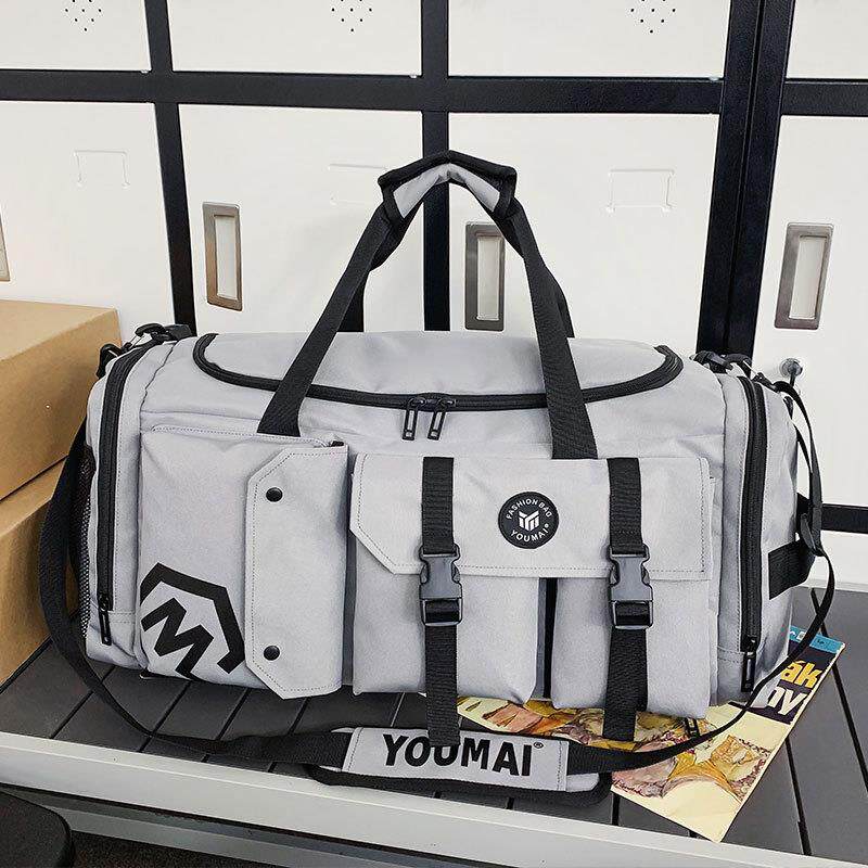 旅行包男款大容量双肩包背包旅游斜挎包手提行李包防水运动健身包