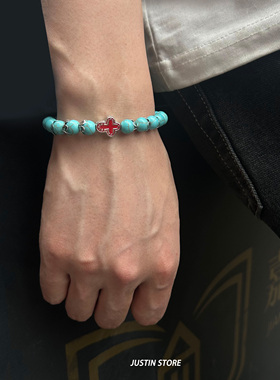 绿松石十字架Vintage古着手串