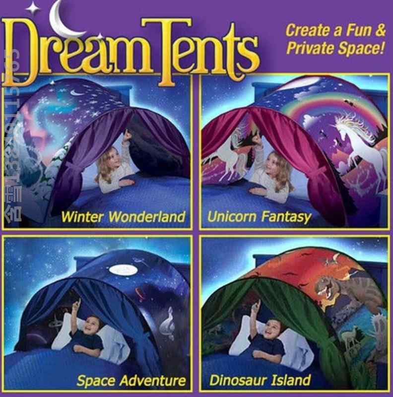 头部睡眠帐篷折叠儿童帐篷星空梦幻室内床上蚊帐快速安装卡通恐龙