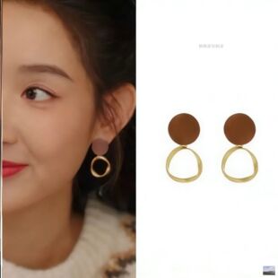 突然的喜欢林欢儿王玉雯同款耳环银针小众设计感时尚耳饰圆圈耳钉