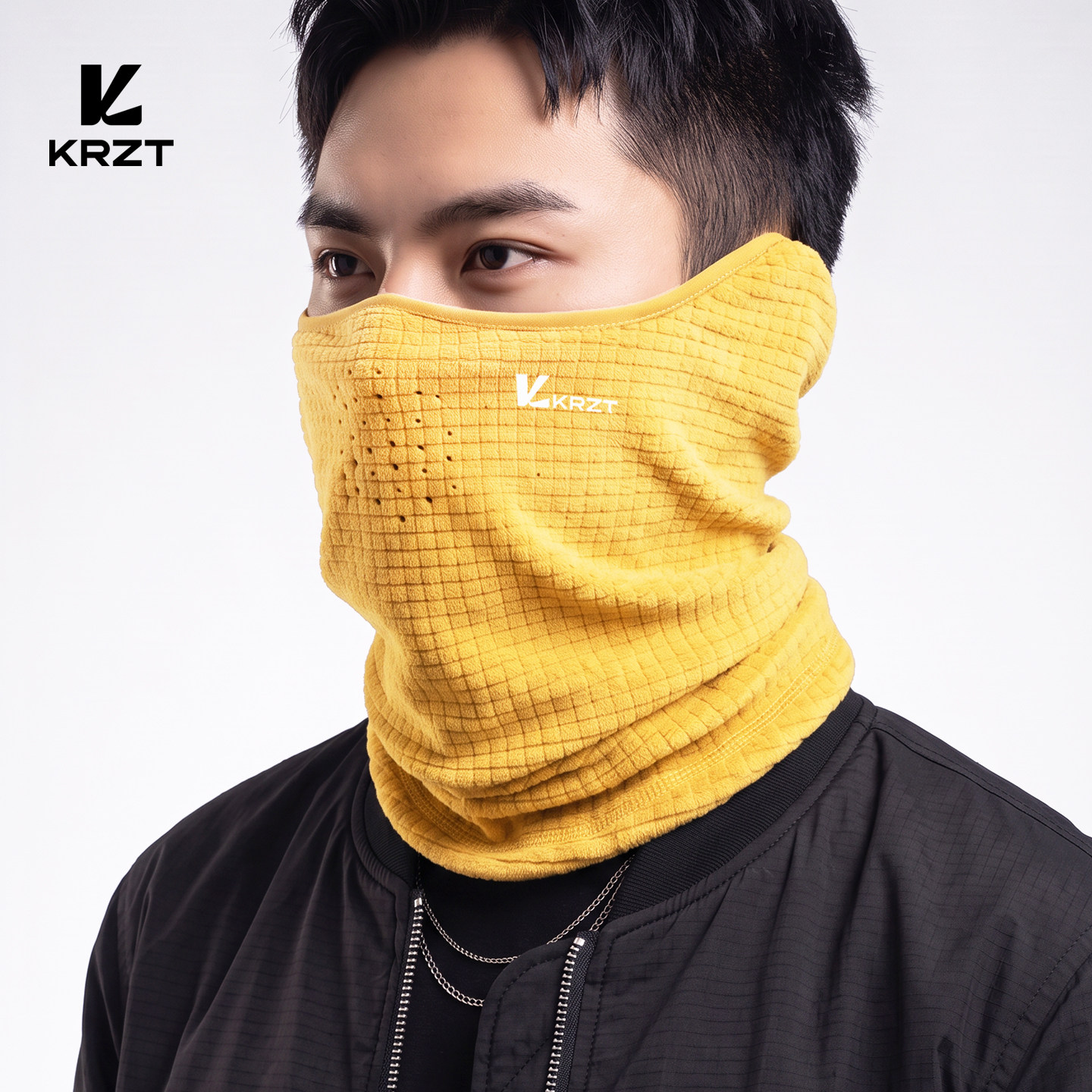 KRZT面罩男护耳保暖防风口罩围脖一体户外防寒保暖骑行滑雪脖套