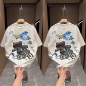 新款 休闲半袖 印花痞帅短袖 2025年夏季 T恤上衣男士 时尚 男潮韩版 ins