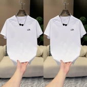 半袖 2025年夏季 ins 时尚 休闲薄款 冰感速干打孔透气短袖 T恤上衣男士