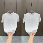 新款 时尚 薄款 2025年夏季 烫钻字母短袖 T恤上衣男士 潮流百搭半袖 ins