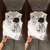 新款 半截袖 薄款 T恤上衣男士 2025年夏季 潮流无袖 透气短袖 时尚 男ins