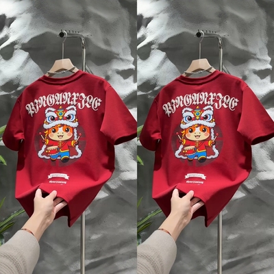 2025冬季新款痞帅短袖T恤男士时尚百搭休闲半截袖上衣男潮韩版ins