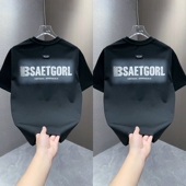 休闲半袖 2025年夏季 男潮ins T恤上衣男士 时尚 新款 简约字母圆领短袖