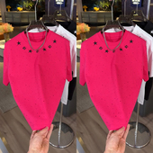 上衣时尚 2025年夏季 潮流ins T恤男女同款 半截袖 新款 圆领满天星短袖