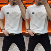 薄款 上衣t恤男士 时尚 BXBM2025年夏季 潮流百搭休闲圆领半袖 男潮ins