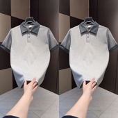 新款 半袖 简约商务polo衫 男士 2025年夏季 休闲潮流薄款 短袖 时尚 上衣