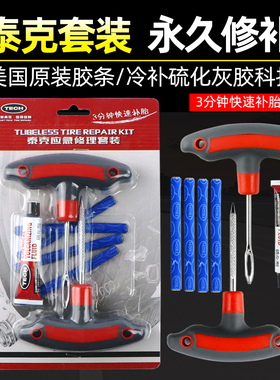 TECH泰克补胎工具套装汽车摩托车进口硫化胶条真空胎快速补胎神器