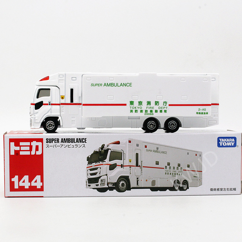 TOMY多美卡tomica合金玩具汽车长款 新144号五十铃超级消防救援车