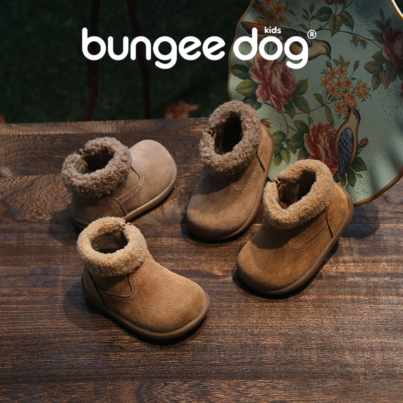 儿童雪地靴宝宝加绒短靴