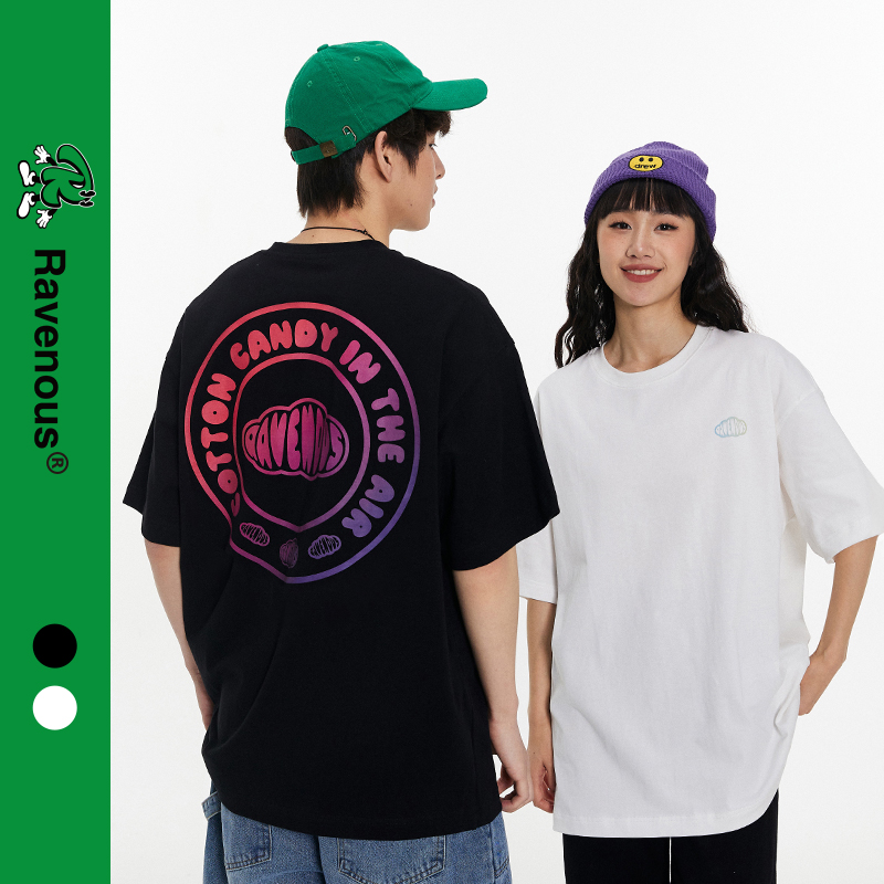 Ravenous渐变反光云朵印花短袖