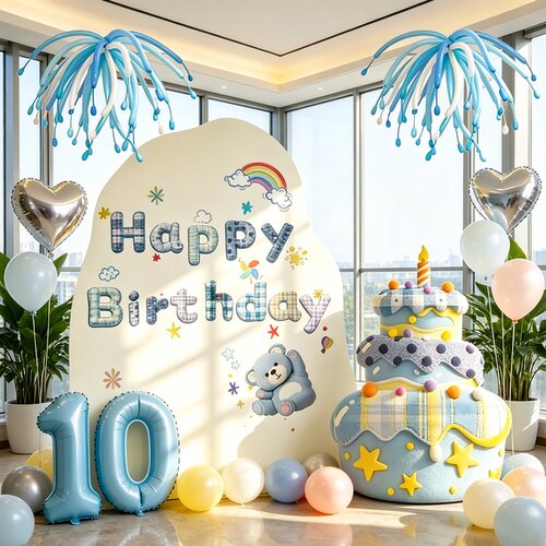 10周岁生日派对气球背景墙KT板