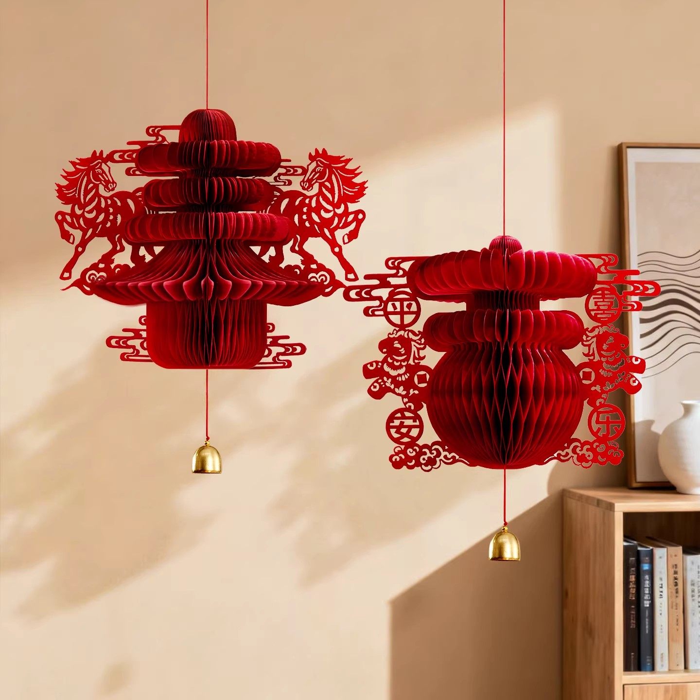 新马年装饰春字灯笼挂饰摆件2026新款蜂窝球春节房门商场氛围布置,节庆用品/礼品,灯笼,淘宝优惠券,粉丝福利购,淘宝优惠卷